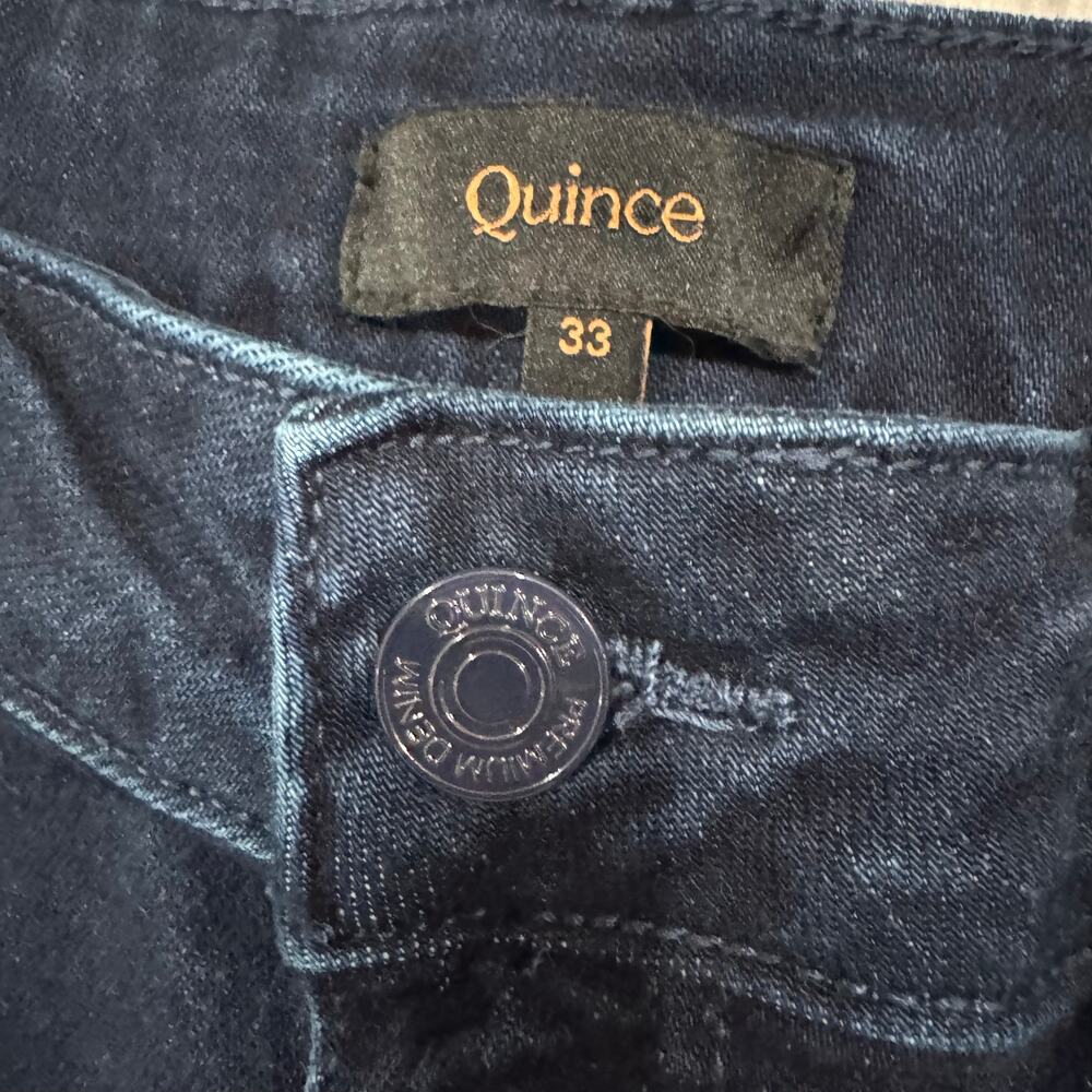 Quince Womens 33x24 Bella High Rise Patch Pocket Wide Leg Jeans Blue Cropped NWT - Picture 4 of 12